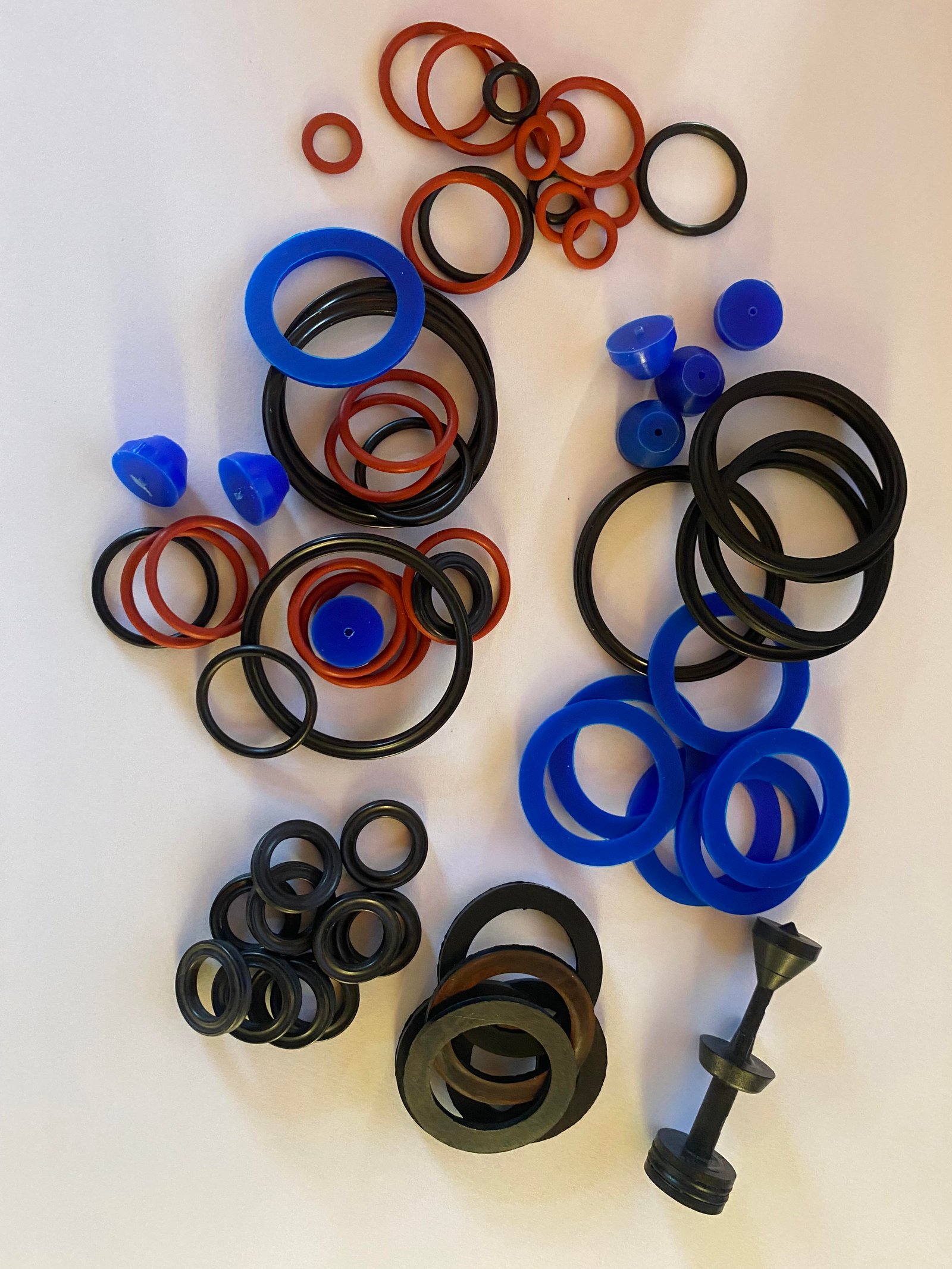 Representative Kinetico service seals supplied with the kit